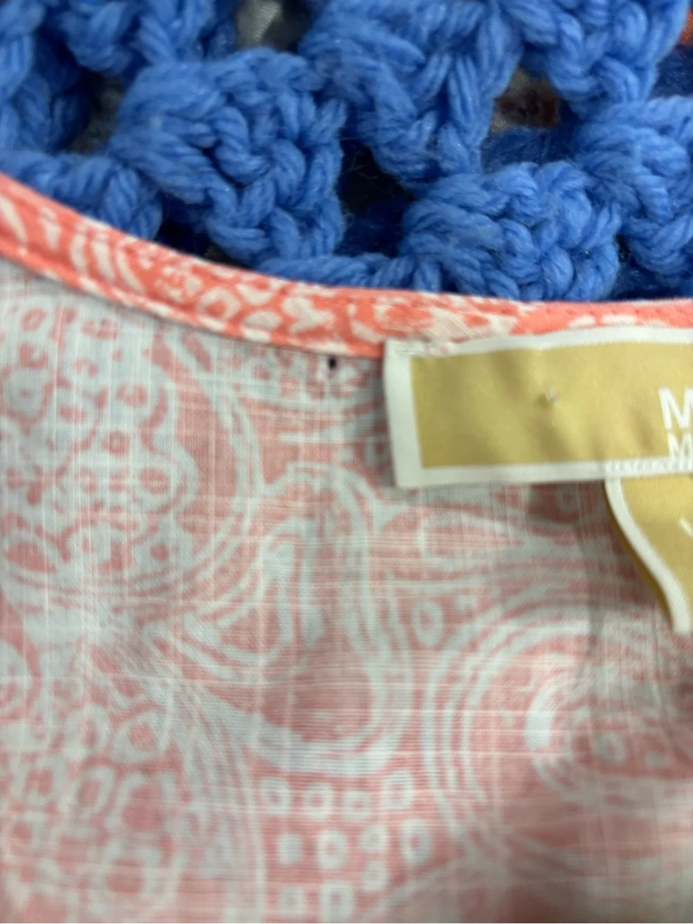 Michael Kors Coral Pink Paisley Peplum Top -